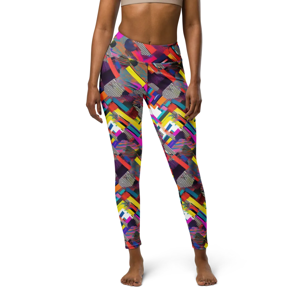 Chromatic Collision on Yoga Leggings — Front