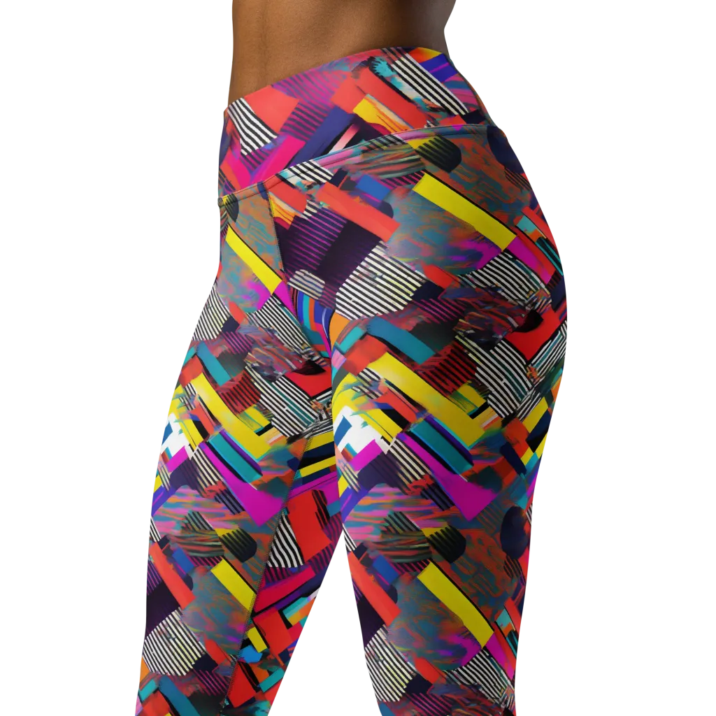 Chromatic Collision on Yoga Leggings — Left Front