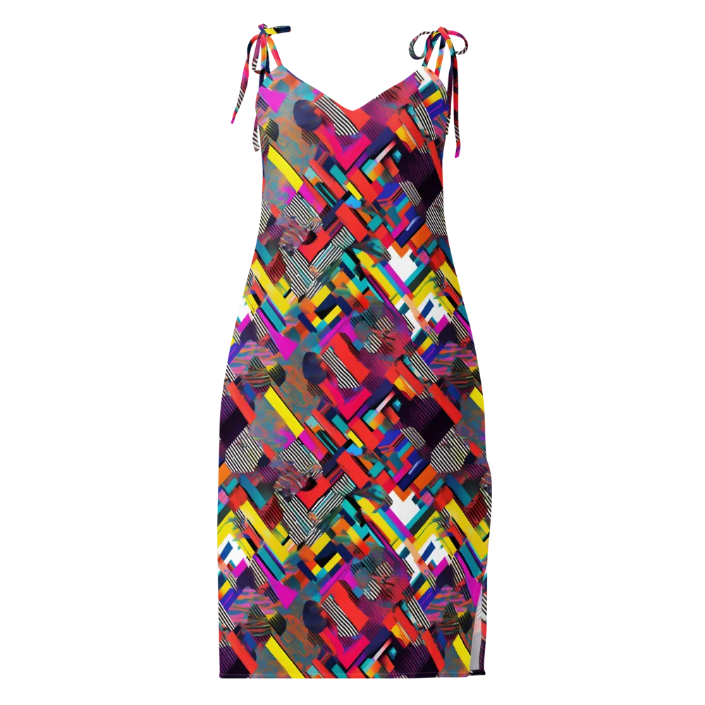 Chromatic Collision on Slip Dress — Front