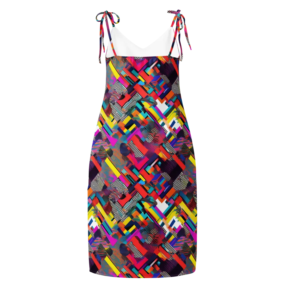 Chromatic Collision on Slip Dress — Back