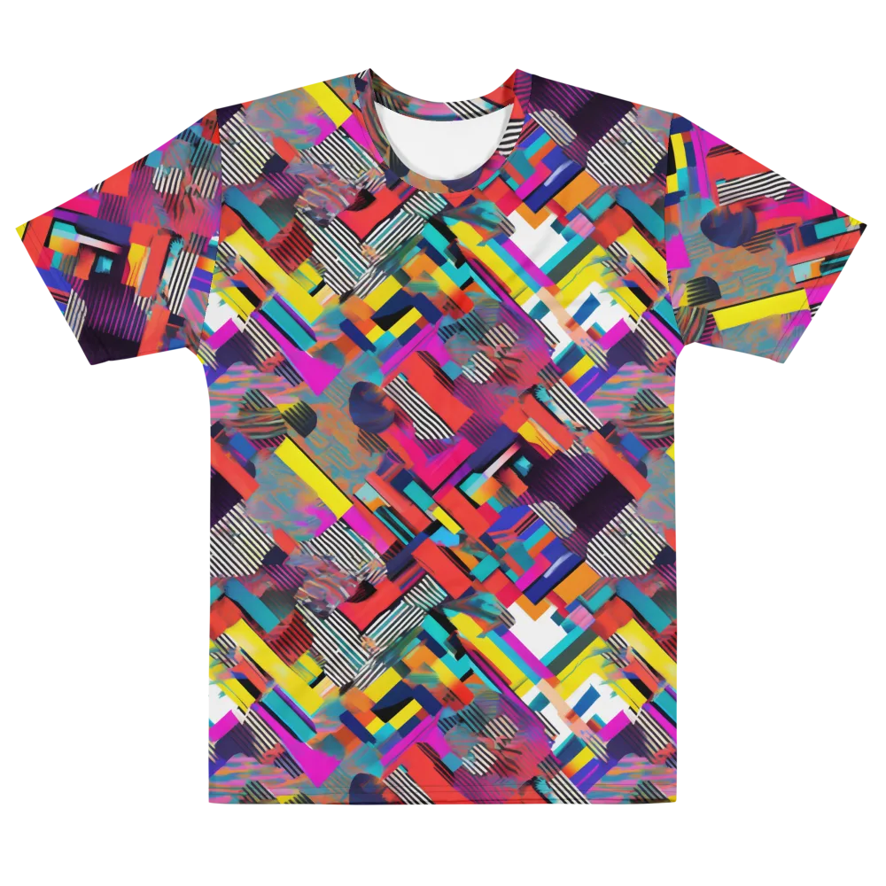 Chromatic Collision on Men's Cotton Crew Neck T-Shirt — Front