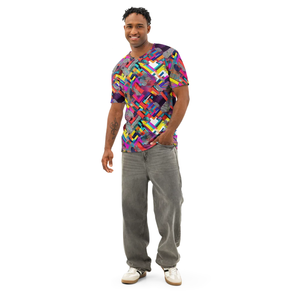 Chromatic Collision on Men's Cotton Crew Neck T-Shirt — Front