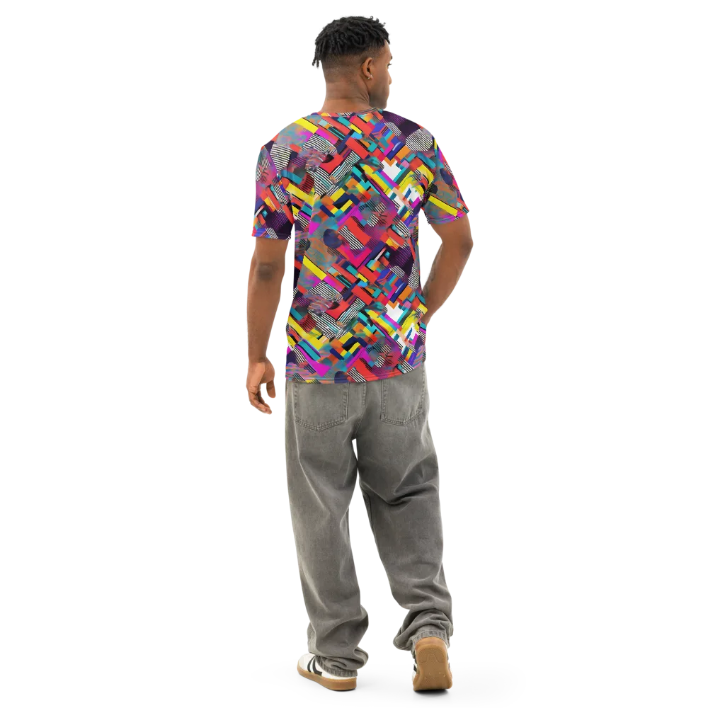 Chromatic Collision on Men's Cotton Crew Neck T-Shirt — Back