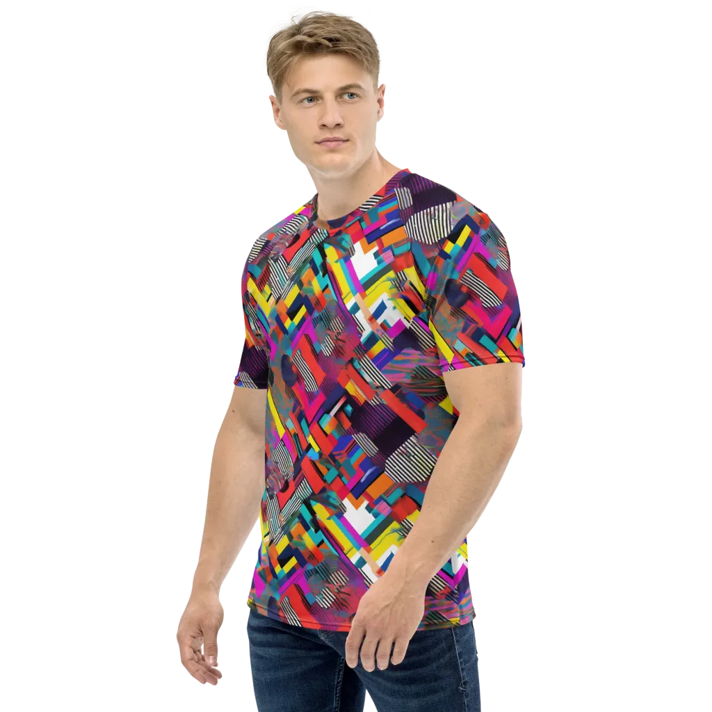 Chromatic Collision on Men's Crew Neck T-Shirt — Left