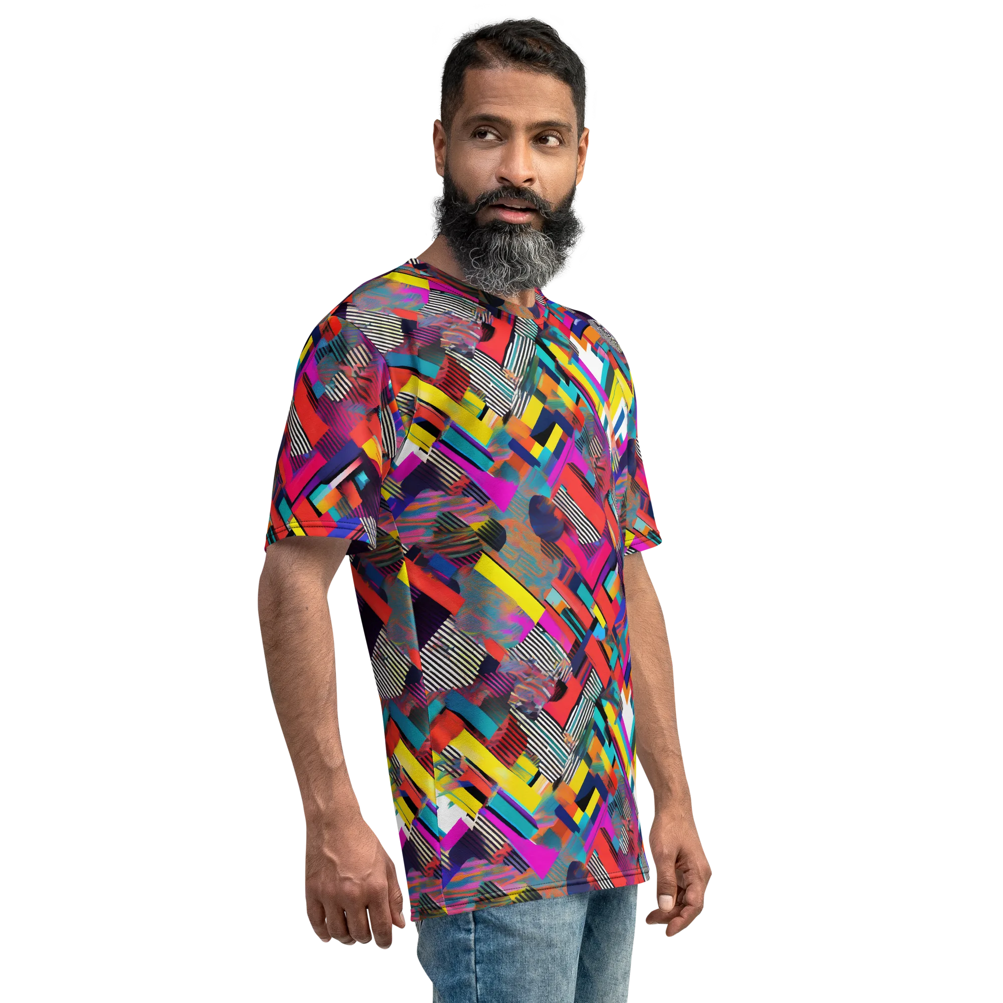 Chromatic Collision on Men's Crew Neck T-Shirt — Right
