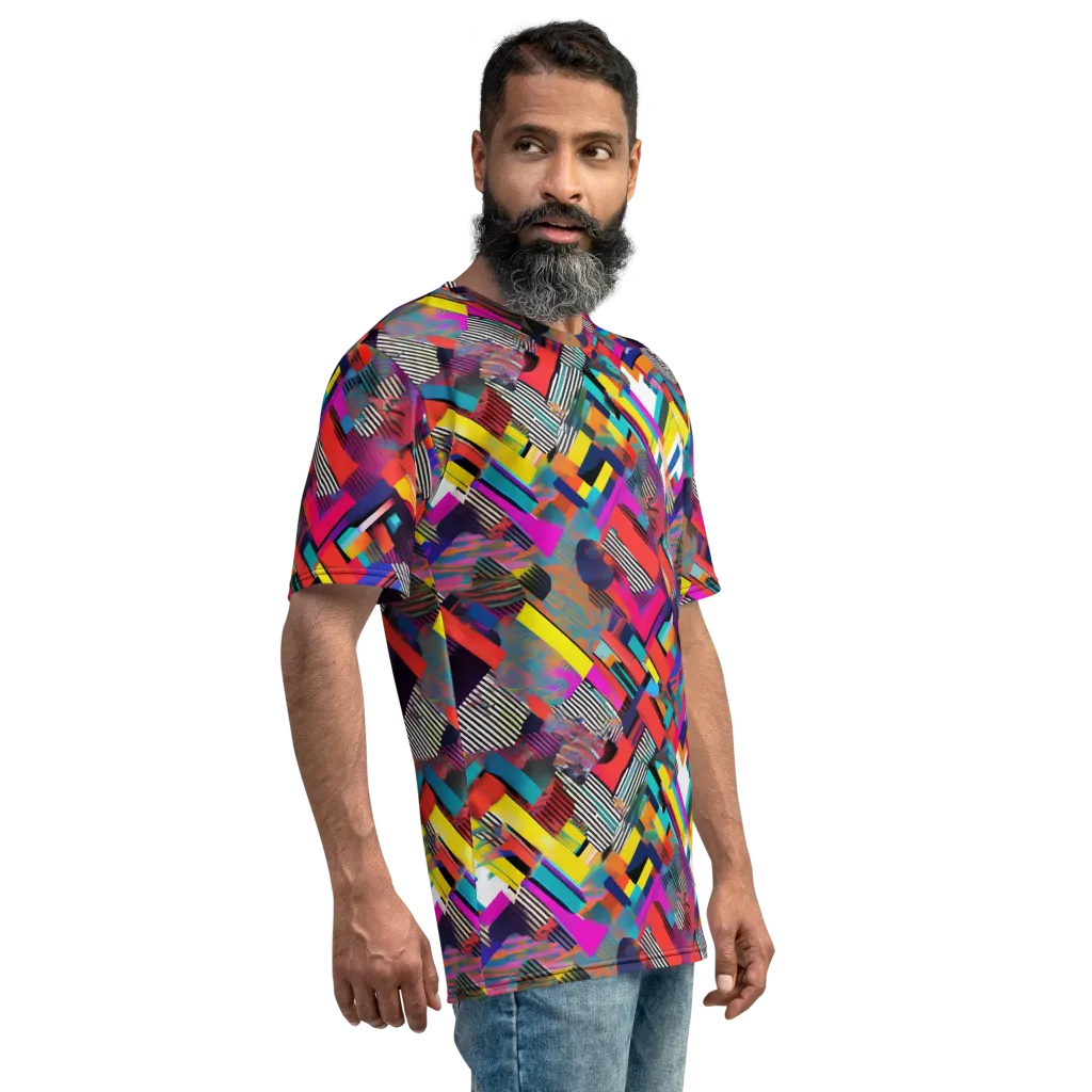 Chromatic Collision on Men's Crew Neck T-Shirt — Right