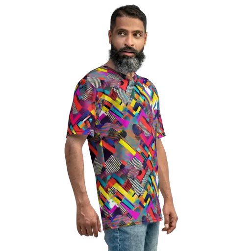 Chromatic Collision on a Men's Crew Neck T-Shirt