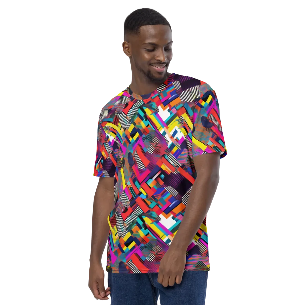 Chromatic Collision on Men's Crew Neck T-Shirt — Left