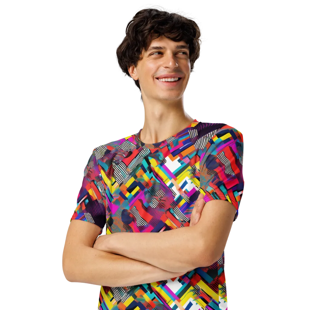 Chromatic Collision on Men's Crew Neck T-Shirt — Left Front