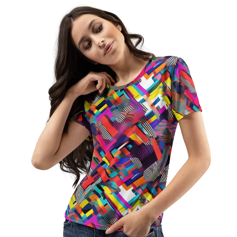 Chromatic Collision on Women's Crew Neck T-Shirt — Left Front