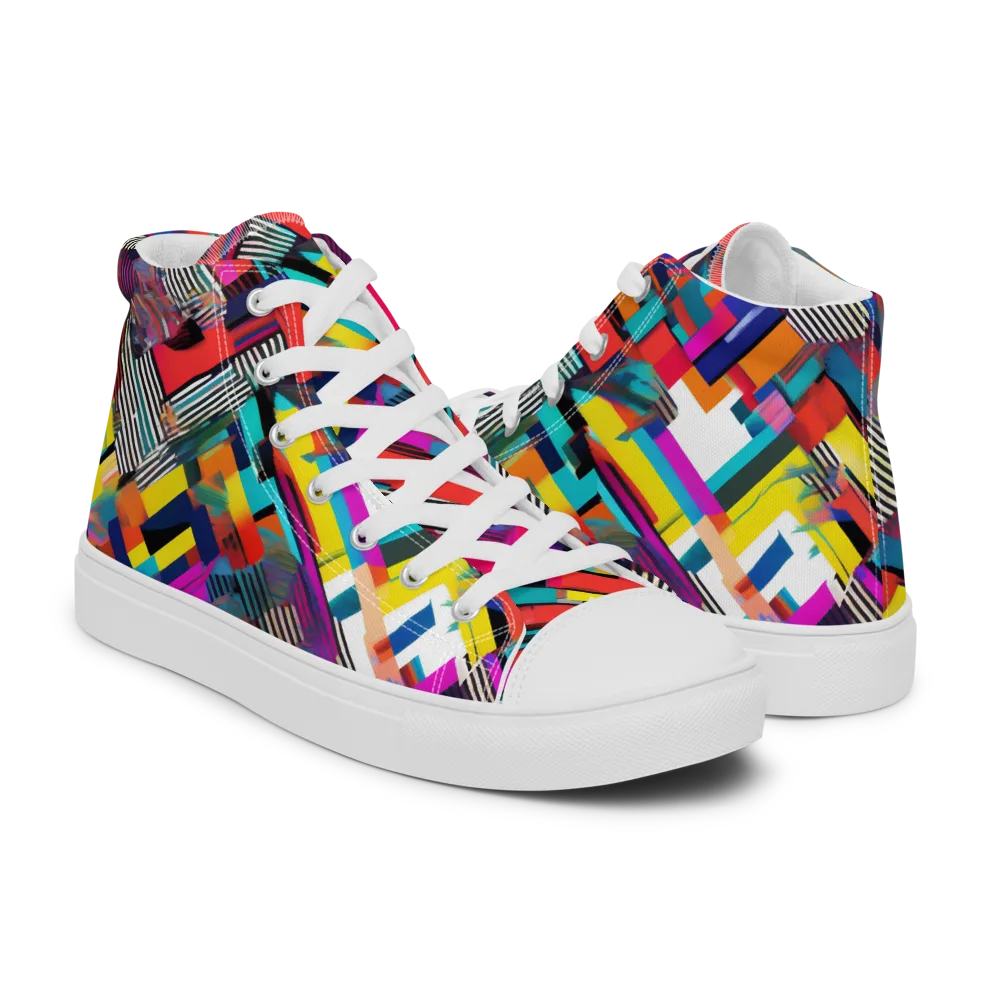 Chromatic Collision on Women's High Top Canvas Shoes — Right
