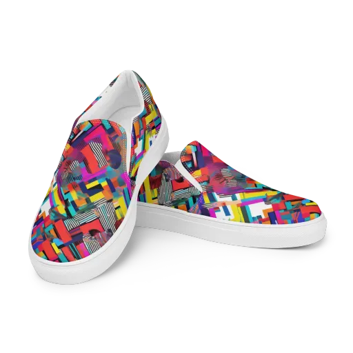 Chromatic Collision on a Men's Slip-On Canvas Shoes
