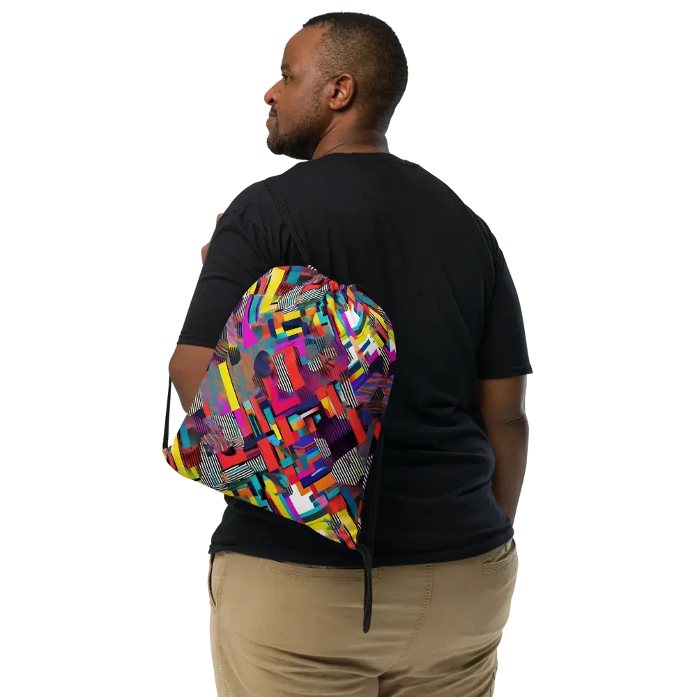 Chromatic Collision on Drawstring Bag — Front