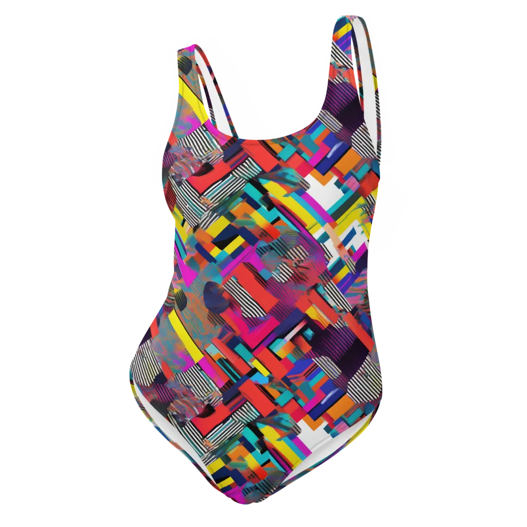 Chromatic Collision on One-Piece Swimsuit — Front