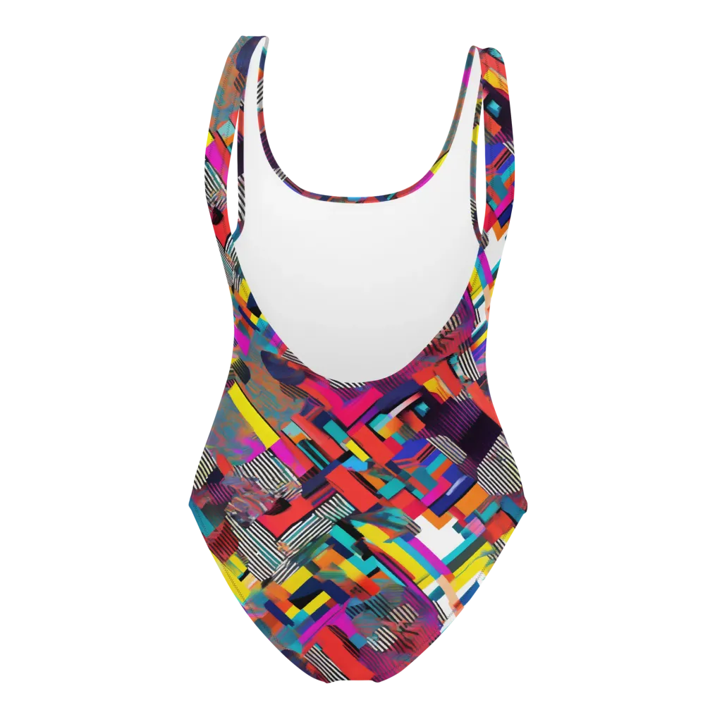 Chromatic Collision on One-Piece Swimsuit — Back