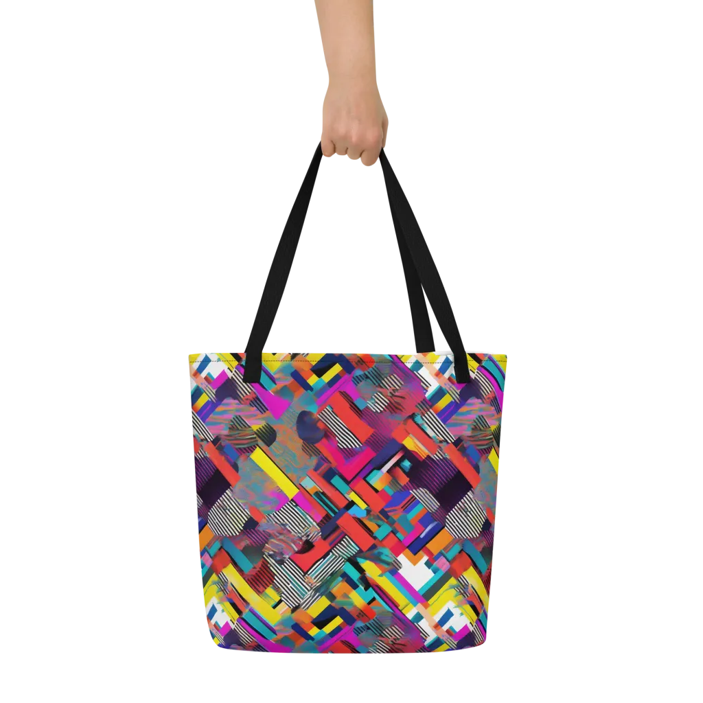 Chromatic Collision on Large Tote Bag W/ Pocket — Front