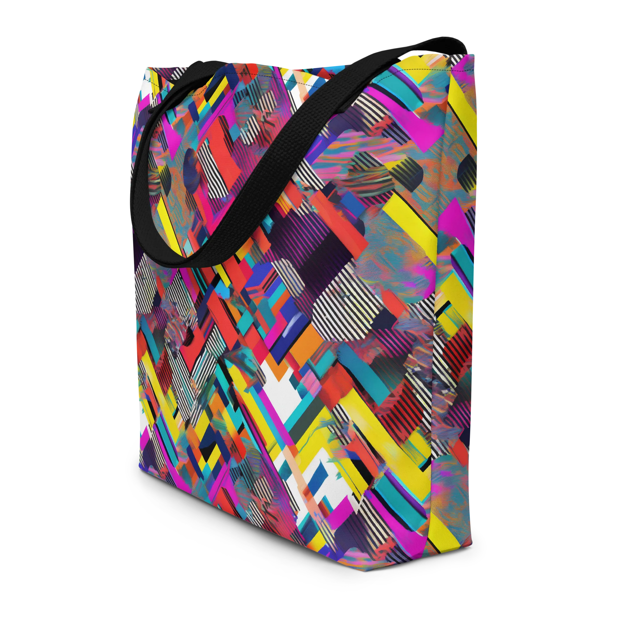 Chromatic Collision on Large Tote Bag W/ Pocket — Front