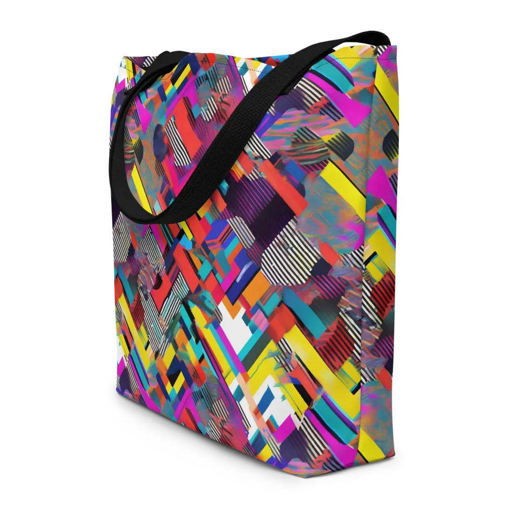Chromatic Collision on Large Tote Bag W/ Pocket — Front