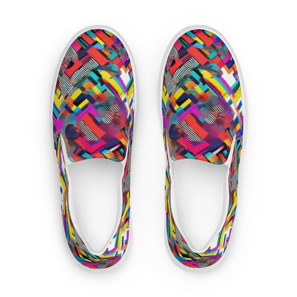 Chromatic Collision on Women's Slip-On Canvas Shoes — Front