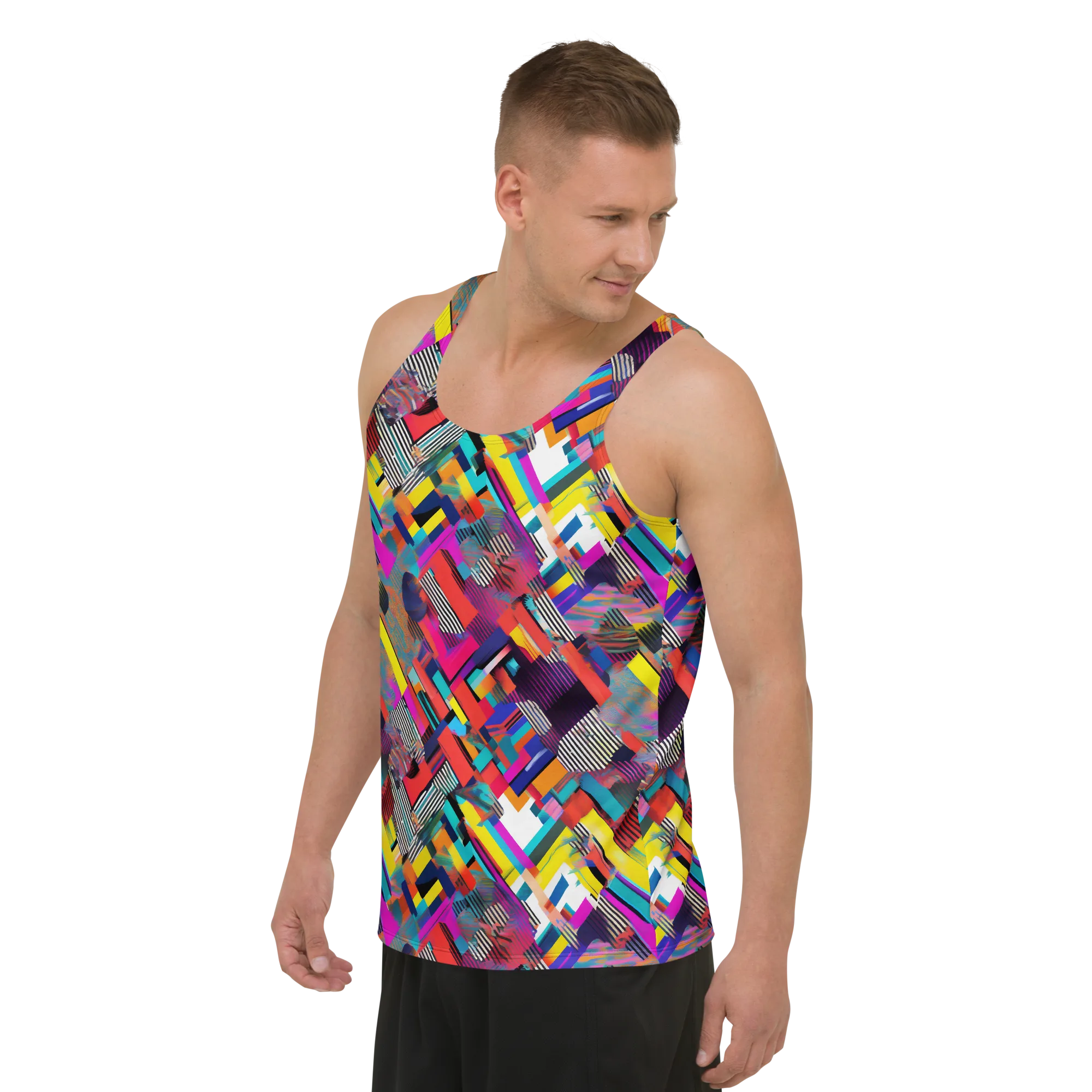 Chromatic Collision on Men's Tank Top — Left Front