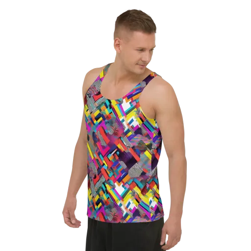 Chromatic Collision on a Men's Tank Top
