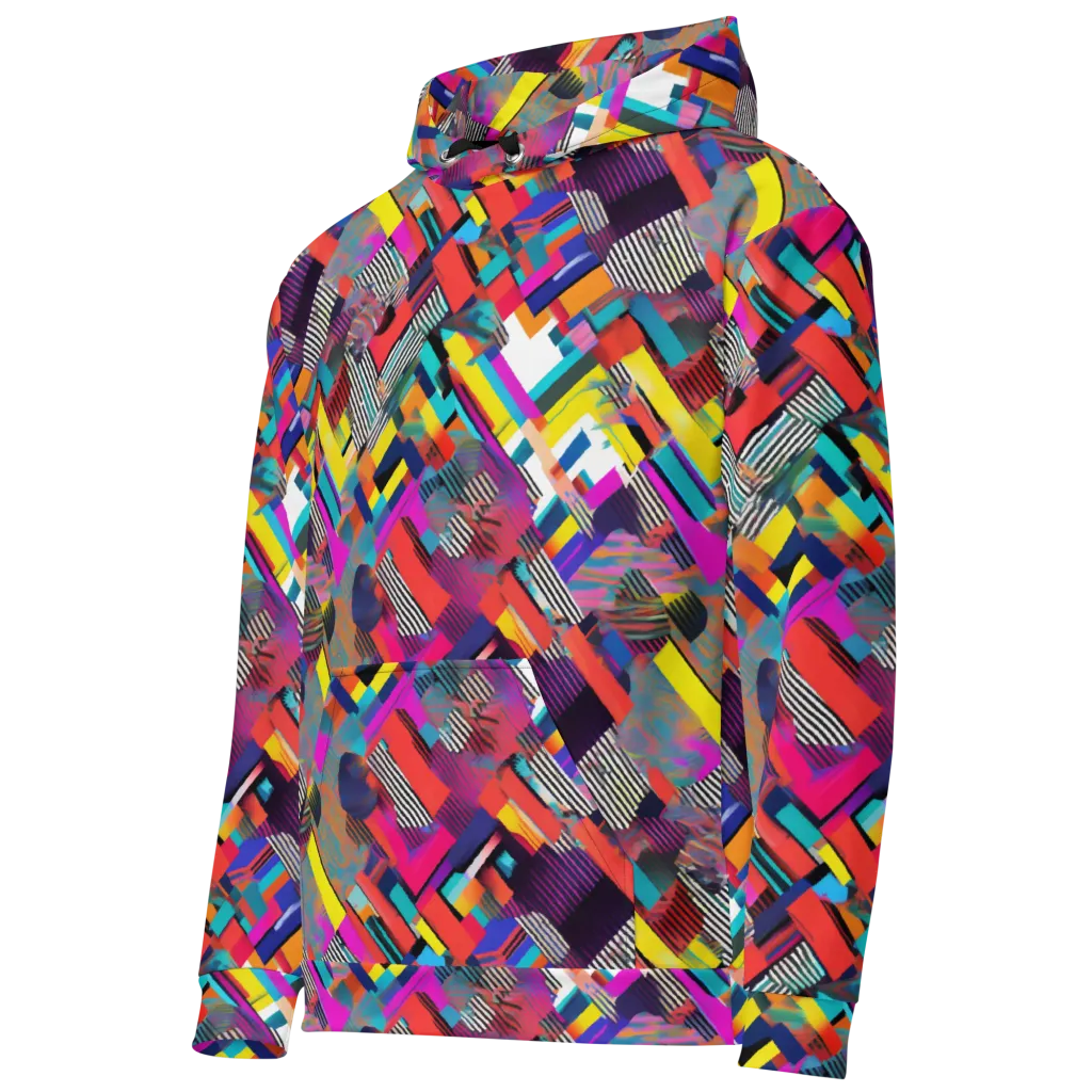 Chromatic Collision on Cotton Hoodie — Left Front