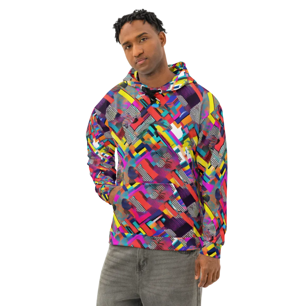 Chromatic Collision on Cotton Hoodie — Left Front