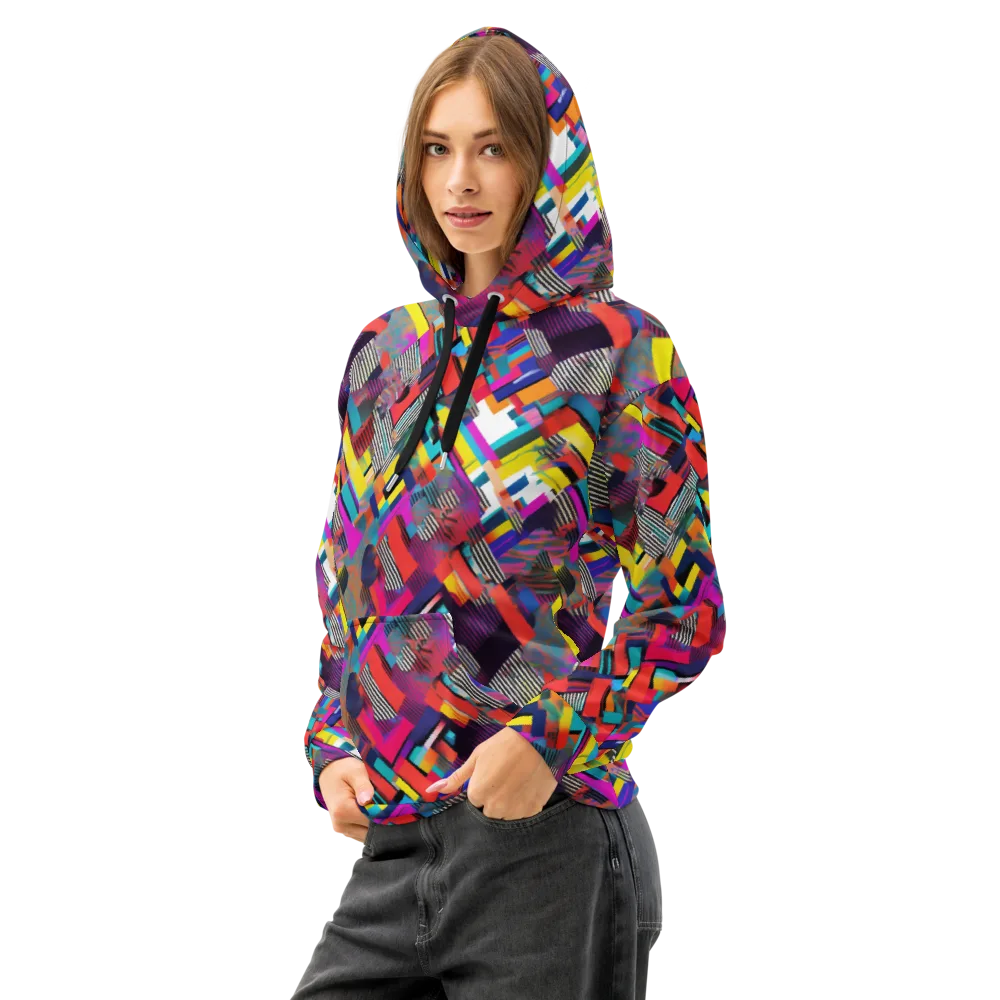 Chromatic Collision on Cotton Hoodie — Left Front