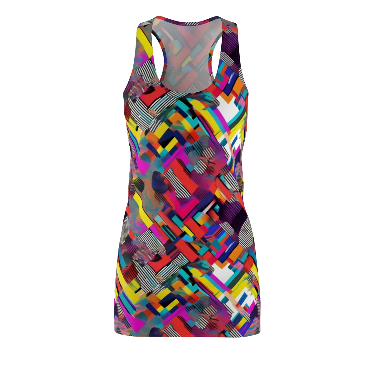 Chromatic Collision on Racerback Dress — Front