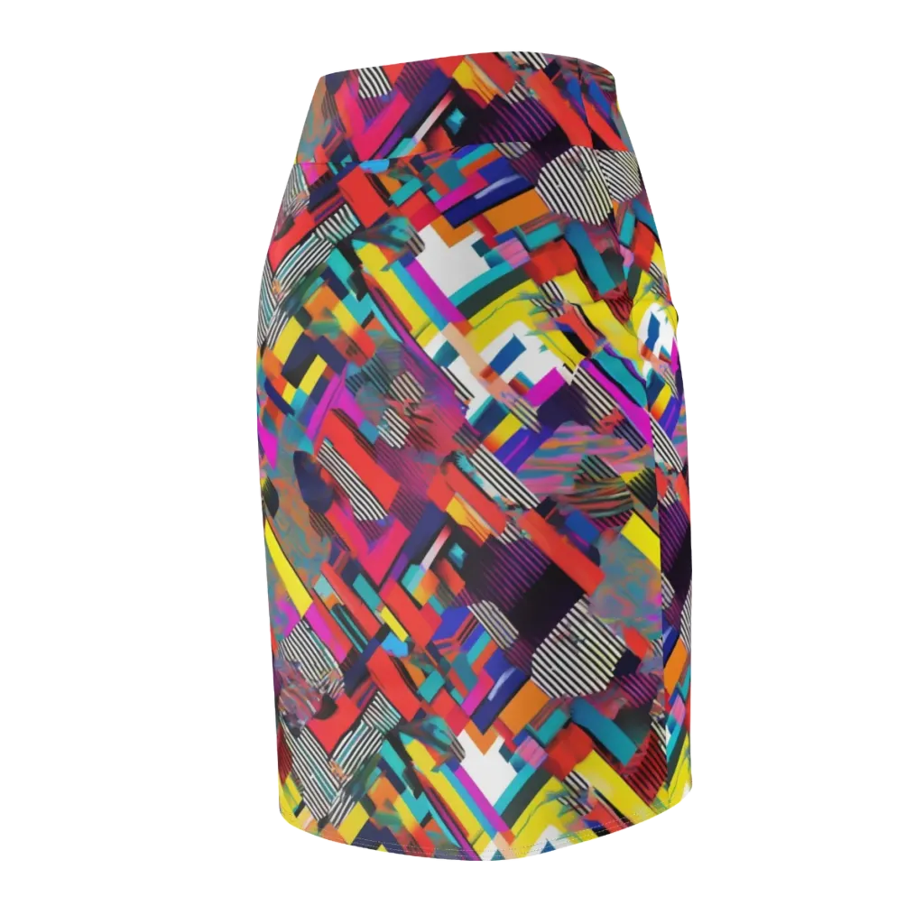 Chromatic Collision on Pencil Skirt — Back Side