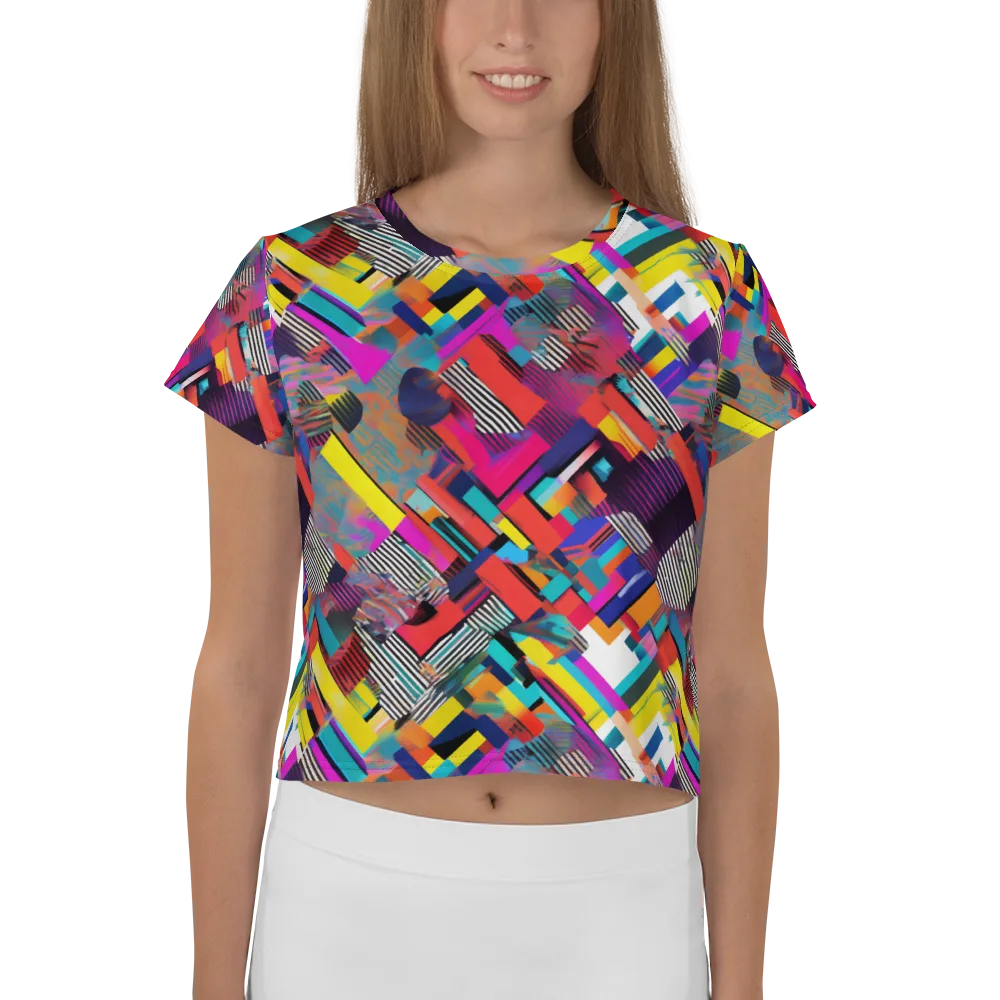 Chromatic Collision on Crop Tee — Front