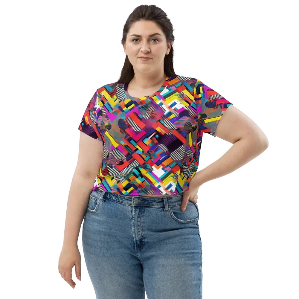 Chromatic Collision on Crop Tee — Front