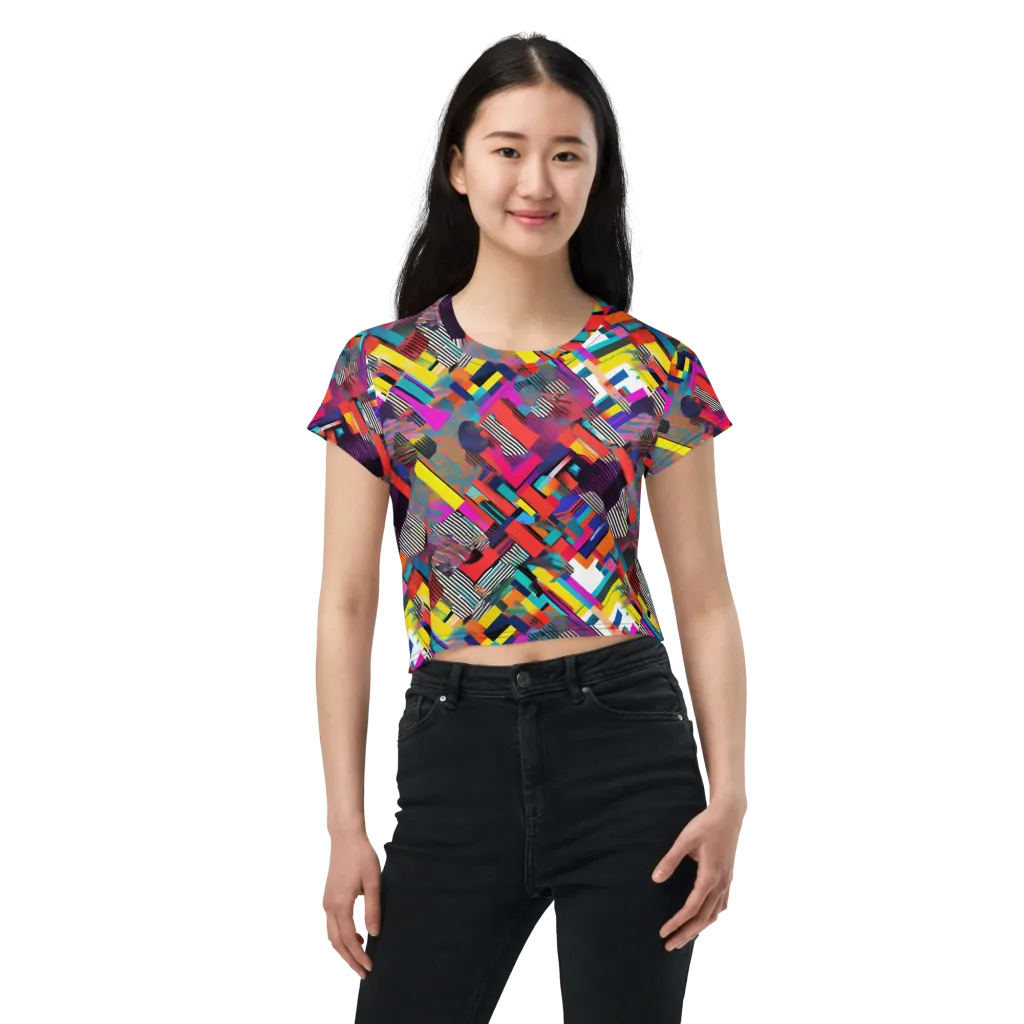 Chromatic Collision on Crop Tee — Front