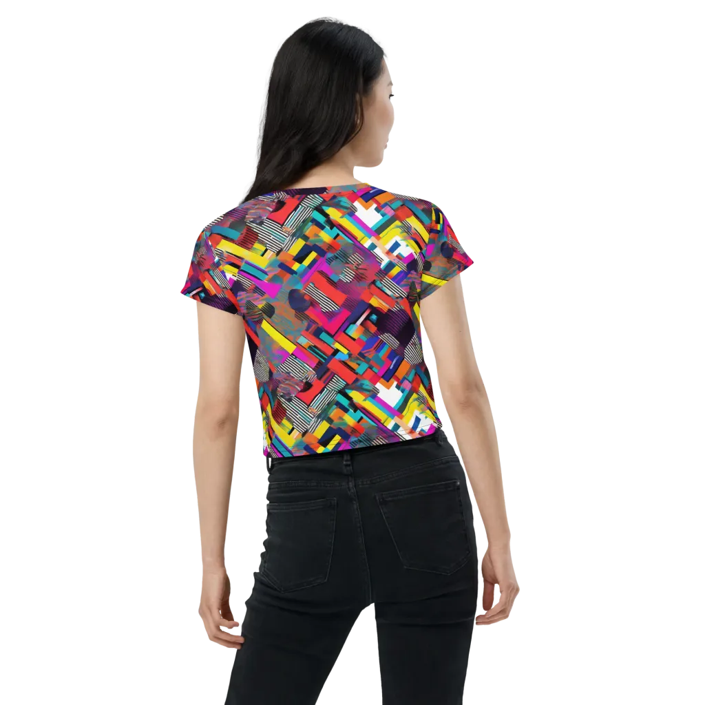 Chromatic Collision on Crop Tee — Back