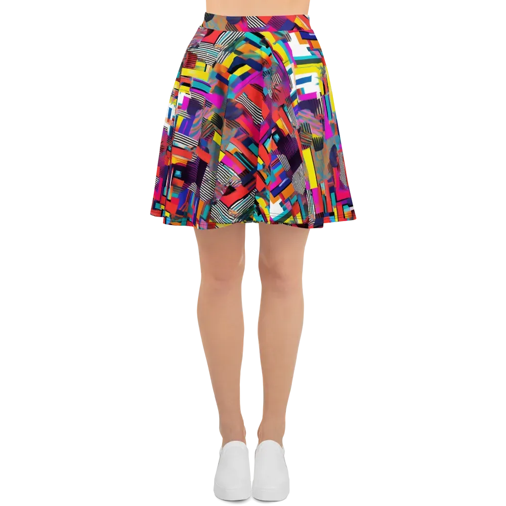 Chromatic Collision on Skater Skirt — Front
