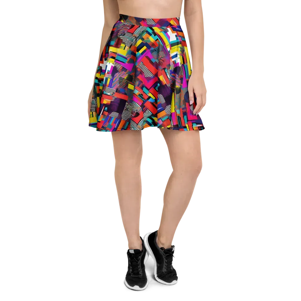 Chromatic Collision on Skater Skirt — Front
