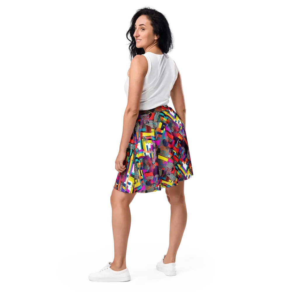 Chromatic Collision on Skater Skirt — Back