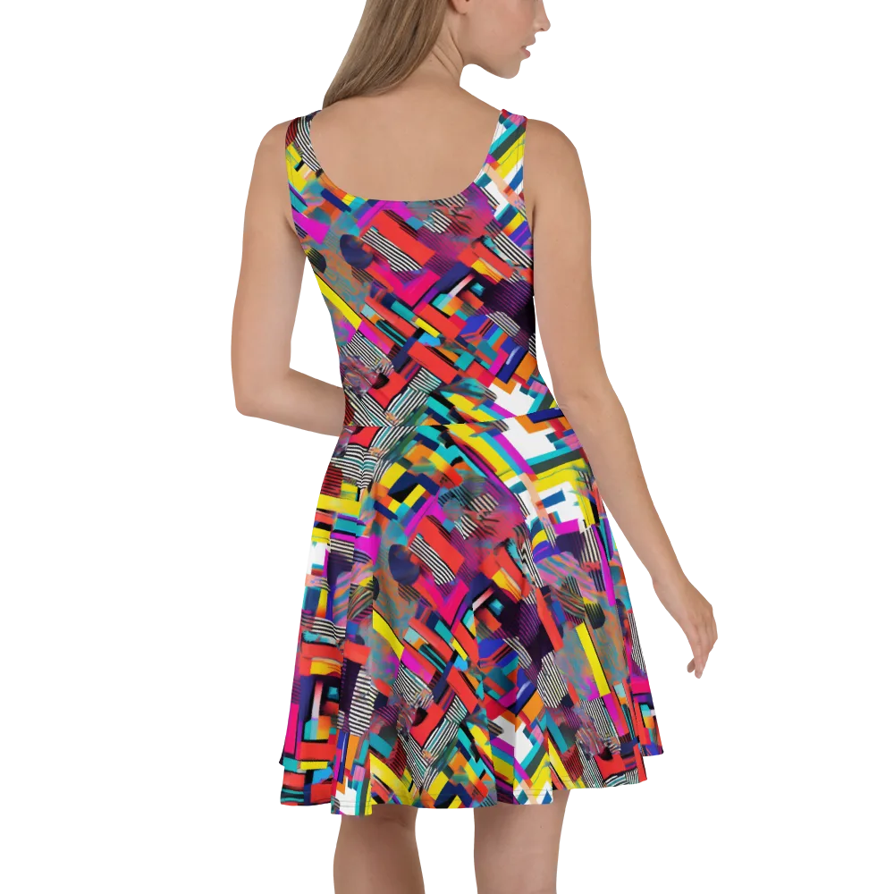 Chromatic Collision on Skater Dress — Back