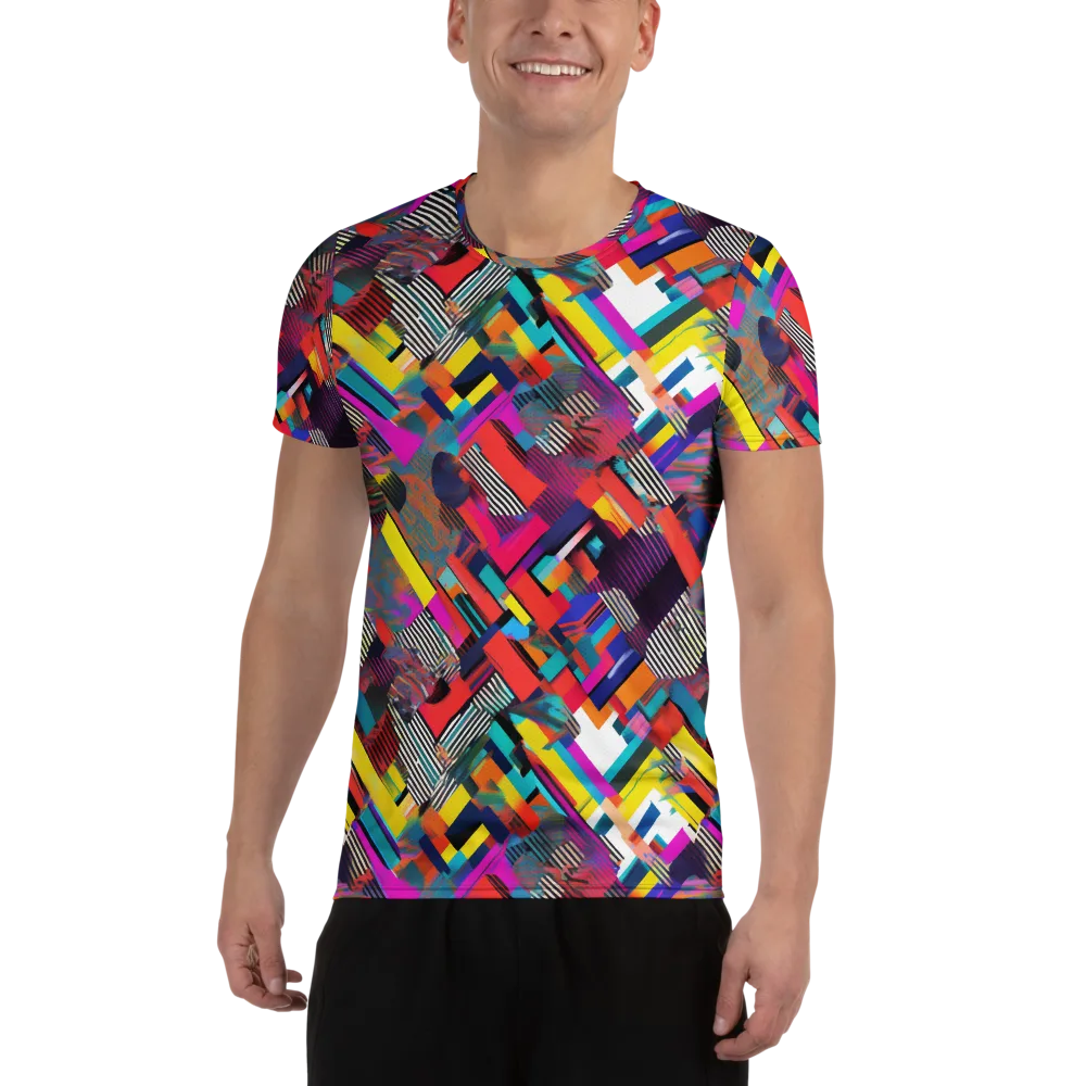 Chromatic Collision on Men's Athletic T-Shirt — Front