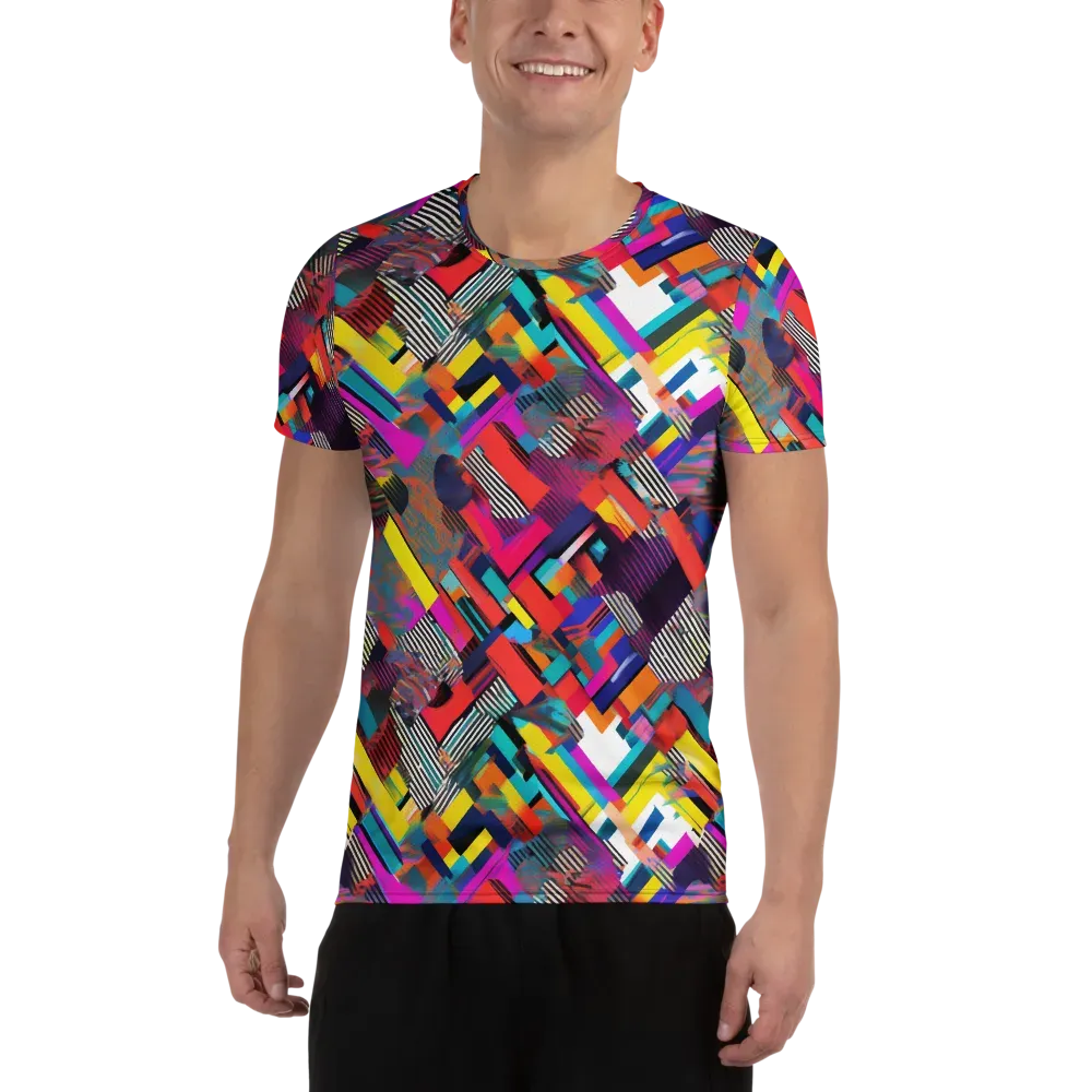 Chromatic Collision on Men's Athletic T-Shirt — Front