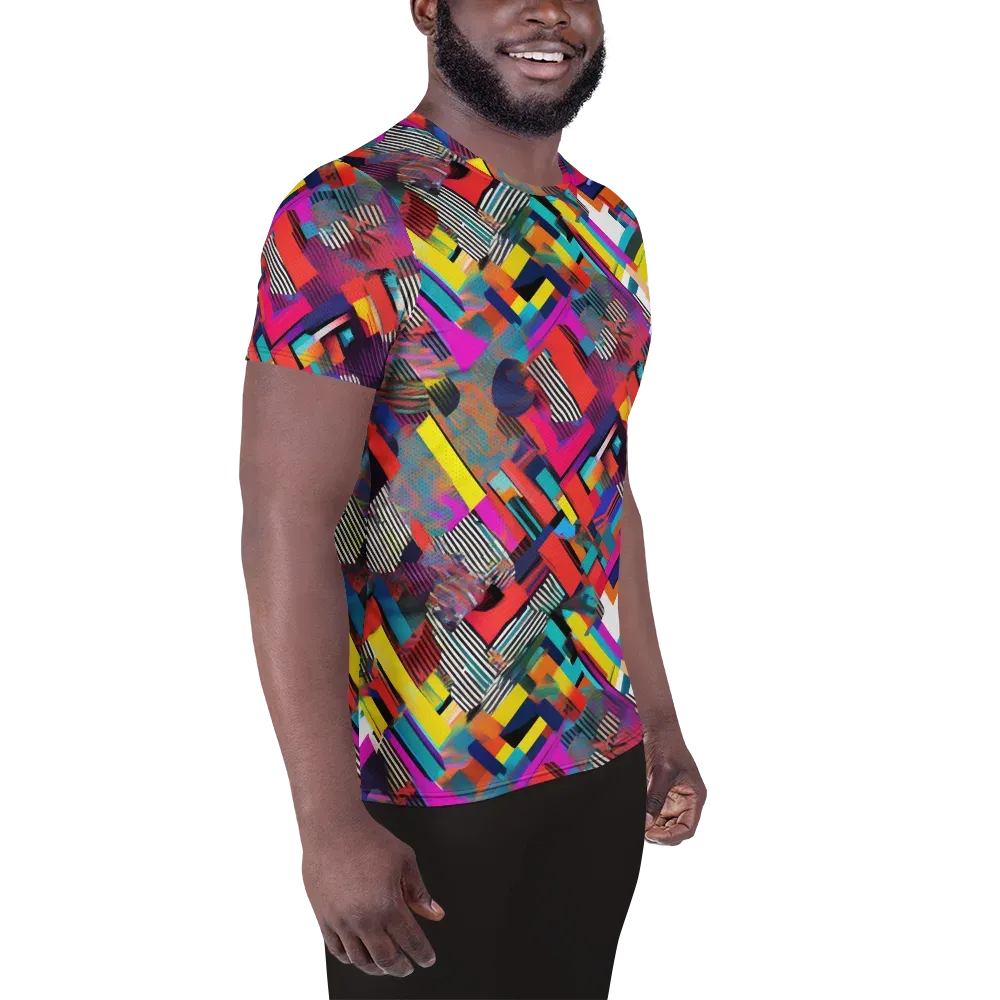 Chromatic Collision on Men's Athletic T-Shirt — Right