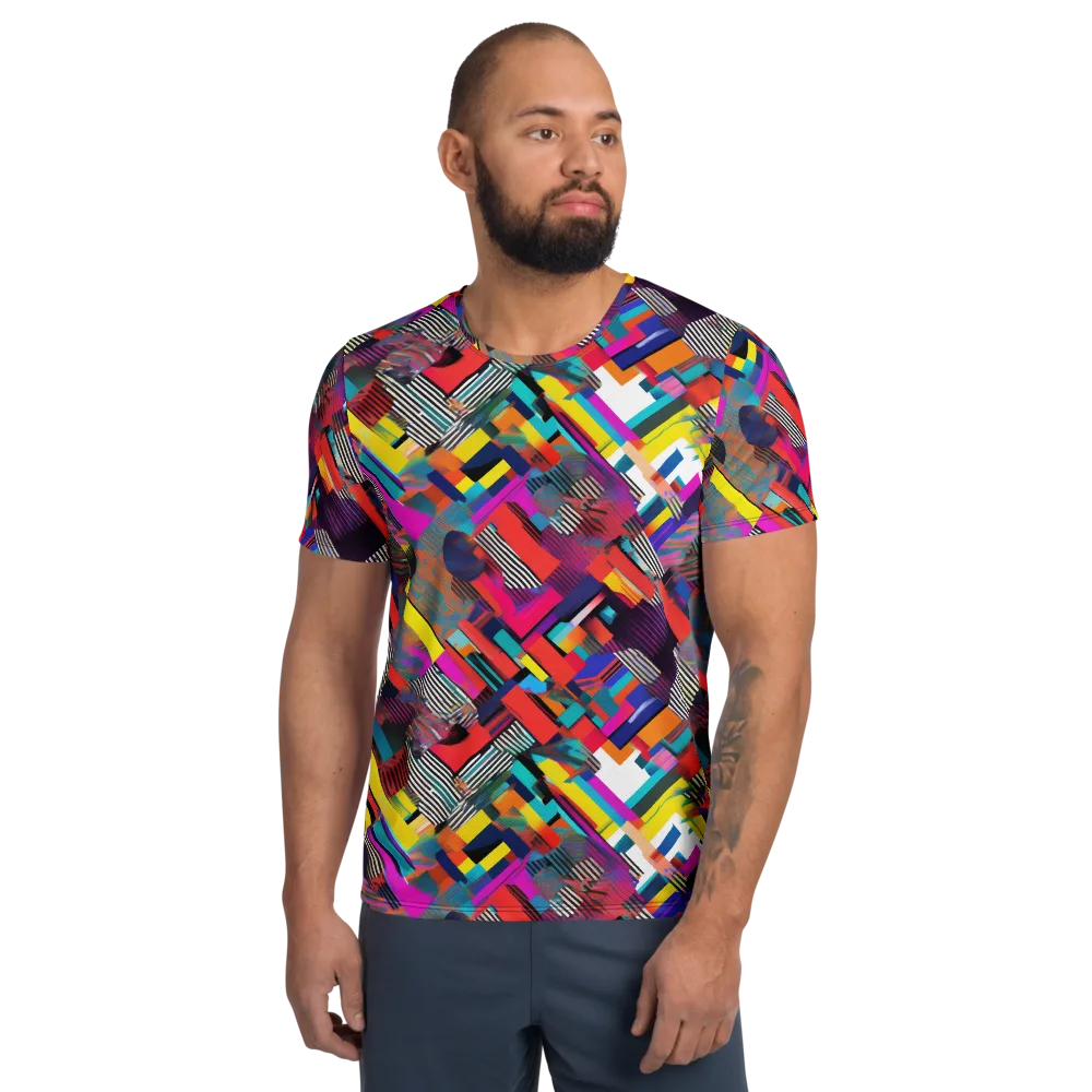 Chromatic Collision on Men's Athletic T-Shirt — Front