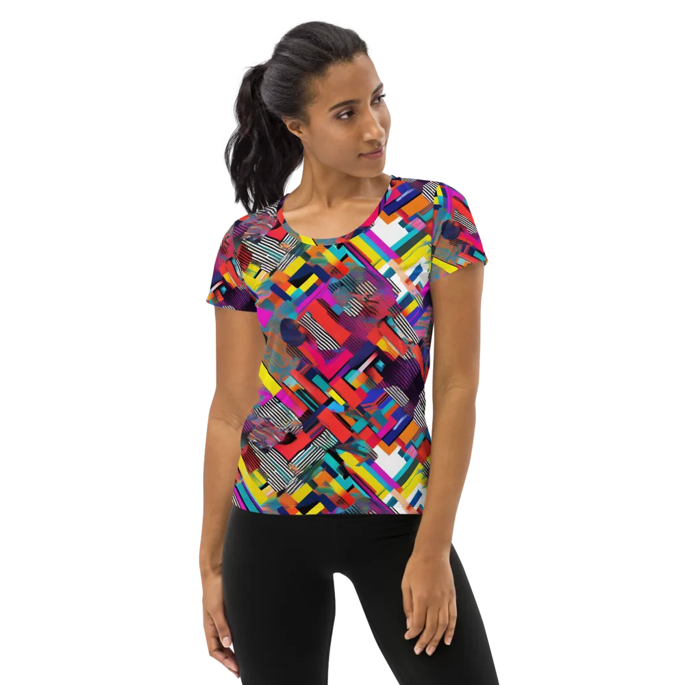 Chromatic Collision on Women's Athletic T-Shirt — Front