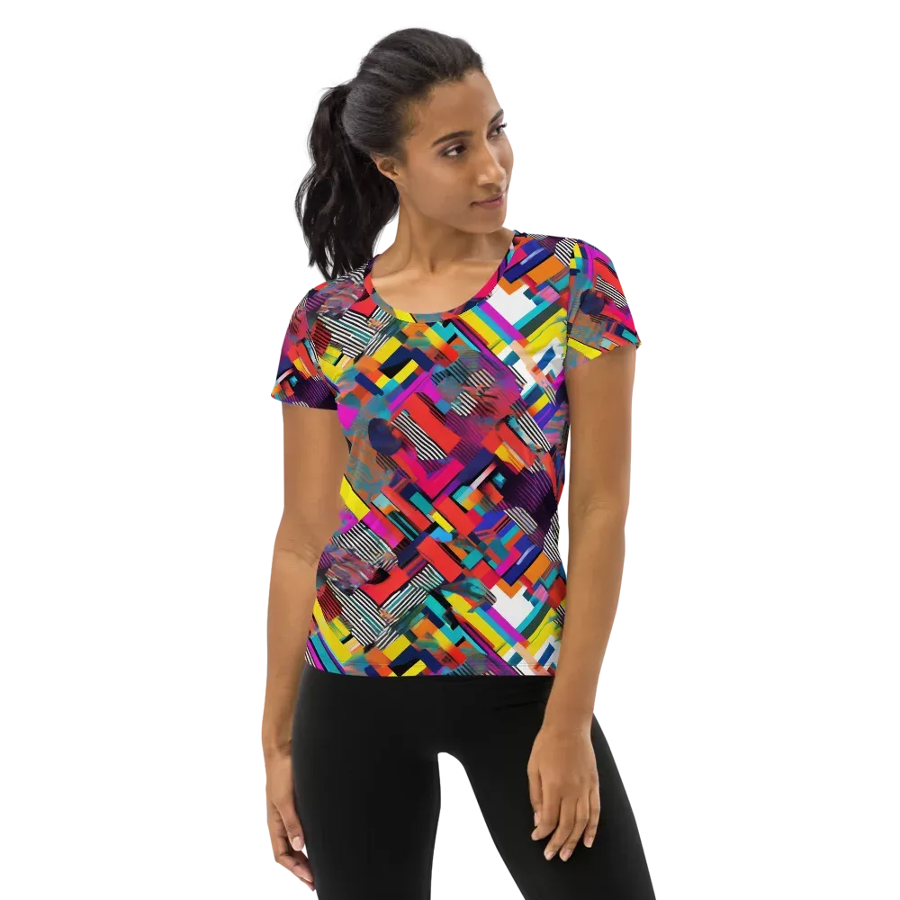 Chromatic Collision on Women's Athletic T-Shirt — Front