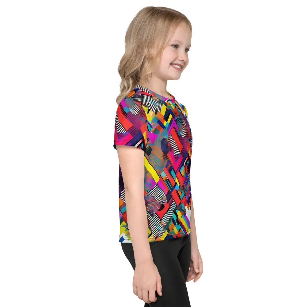 Chromatic Collision on Kids Crew Neck T-Shirt — Right
