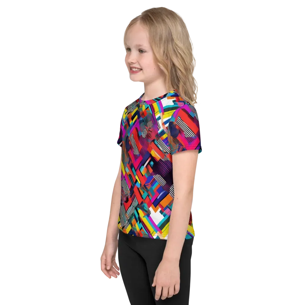 Chromatic Collision on Kids Crew Neck T-Shirt — Left