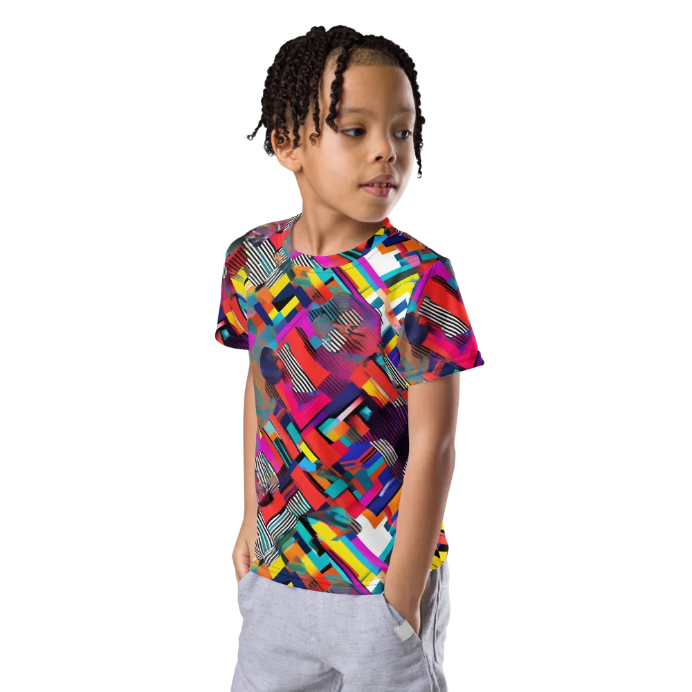 Chromatic Collision on Kids Crew Neck T-Shirt — Left Front