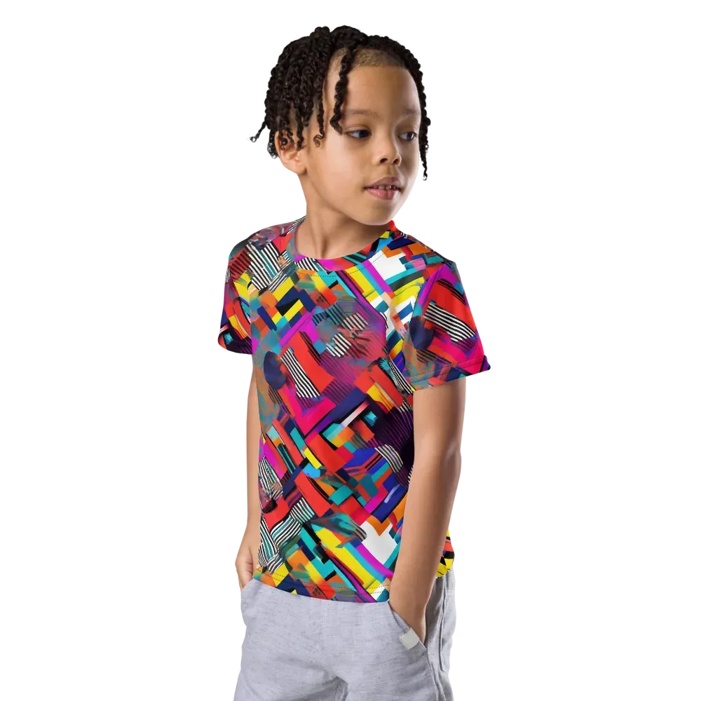 Chromatic Collision on Kids Crew Neck T-Shirt — Left Front