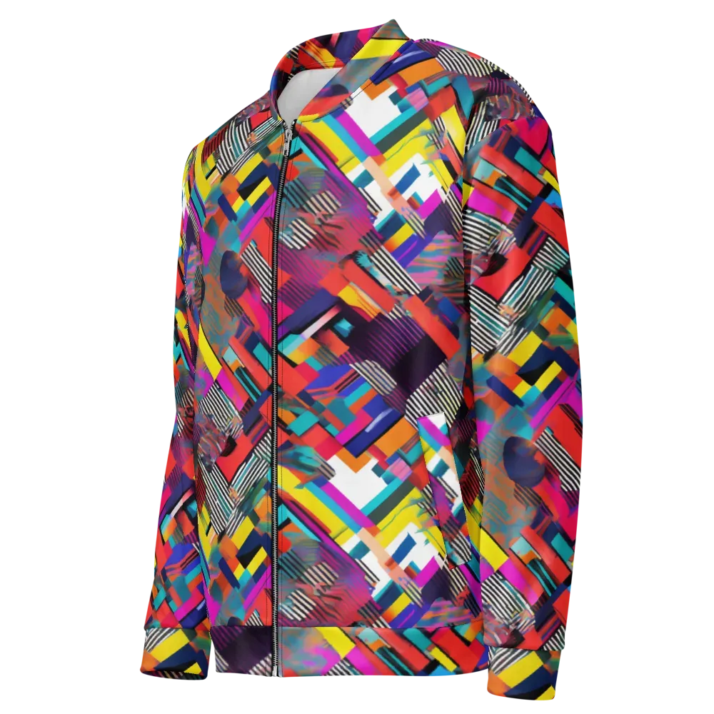 Chromatic Collision on Bomber Jacket — Left Front