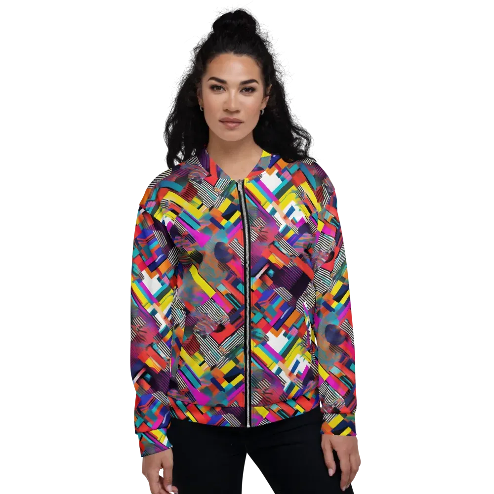 Chromatic Collision on Bomber Jacket — Front